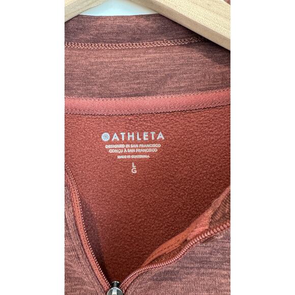 Athleta Altitude Polartec Half Zip Sweatshirt Rust Size Large - Picture 3 of 12